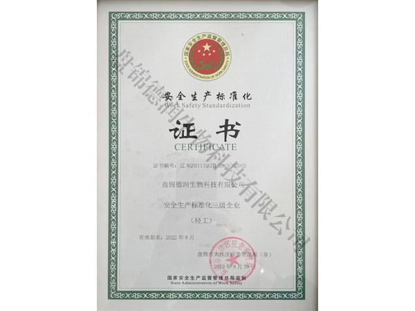 安全生产标准化证书